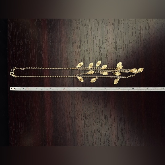 Ralph Lauren Gold Leaf Double Strand Necklace - Picture 5 of 6